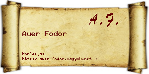 Auer Fodor névjegykártya